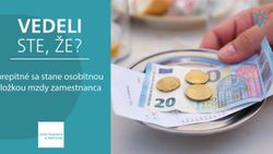 Vedeli ste, že prepitné sa stane osobitnou zložkou mzdy zamestnanca?