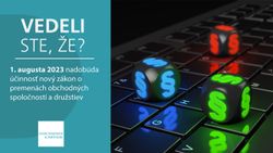 Vedeli ste, že 1. augusta 2023 nadobúda účinnosť nový zákon o premenách obchodných spoločností a družstiev?