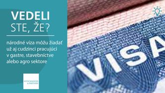 Vedeli ste, že národné víza môžu žiadať už aj cudzinci pracujúci v gastre, stavebníctve alebo agro sektore?