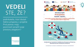 Vedeli ste, že podnikatelia, ktorí dostali príspevky v projekte „Prvá pomoc“ majú povinnosť označiť svoje priestory?