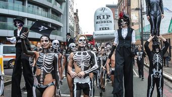 TransferWise stages Halloween march