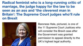 The Daily Mail's latest insult: a Supreme Court Justice who is "a feminist" and was instrumental in the crafting of the Children Act 1989