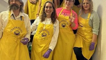 Team volunteers at local food bank