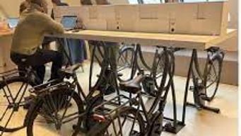 Library where you can recharge your devices by cycling!