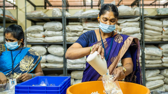 Plastic waste collected by Bengaluru’s informal waste pickers turn into buttons for garments produced in India
