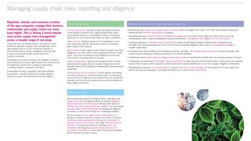 Managing supply chain risks: reporting and diligence