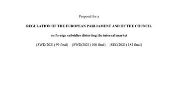 It’s tabled: Proposal for the EU Foreign Subsidies Regulation published