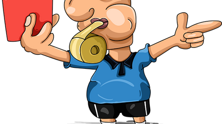 Red card, the referee, the beautiful game