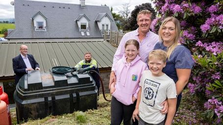 Vegetable oil heats eco friendly Stirlingshire family home