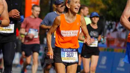 A runner gives back by giving her all