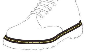 Black trim with yellow stitching only distinctive for dark boots