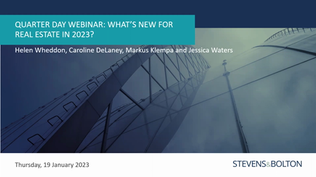 Quarter day webinar - What's new for real estate in 2023?