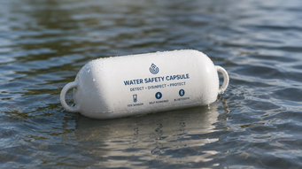Floating capsule auto-disinfects water without chemicals or battery