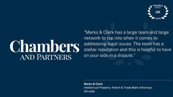 Marks & Clerk sees continued recognition in the Chambers and Partners UK Legal Guide 2026