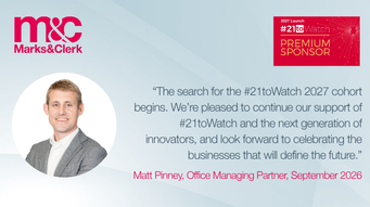 Marks & Clerk continues support for #21toWatch as 2027 premium sponsor