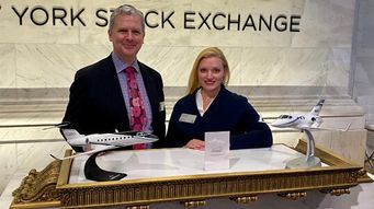 Reid Avett, Laura Kees Attend Volato Bell Ringing at New York Stock Exchange