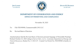 Commonwealth LNG Update: LDCE Re-Issues LNG Permit with Revised Basis of Decision