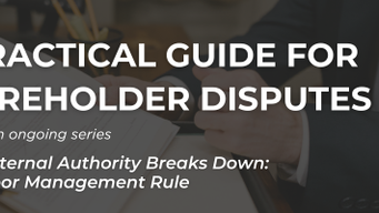 A Practical Guide for Shareholder Disputes: When Internal Authority Breaks Down - The Indoor Management Rule