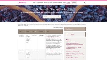 Linklaters Global Sustainable Finance tracker: a user-friendly tool to track your SF obligations