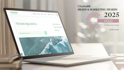 Hunters wins Best Rebranding Campaign at the Citywealth Brand & Marketing Awards 2025