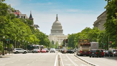 Washington DC, USA - 3 May 2024: Capitol Building at the end of Pennsylvania Avenue