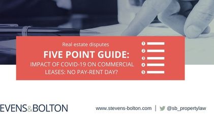 Five point guide: Impact of COVID-19 on commercial leases: no pay-rent day?