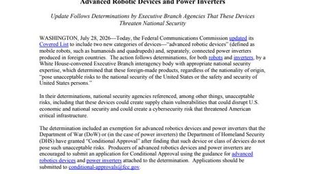 Robots Threaten National Security