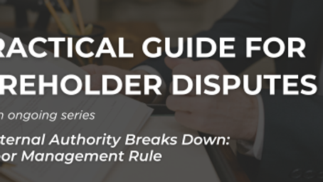 A Practical Guide for Shareholder Disputes: When Internal Authority Breaks Down - The Indoor Management Rule