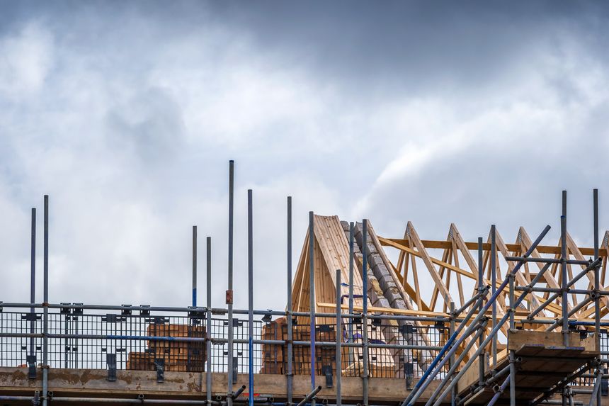 Construction aparments building site in england uk..