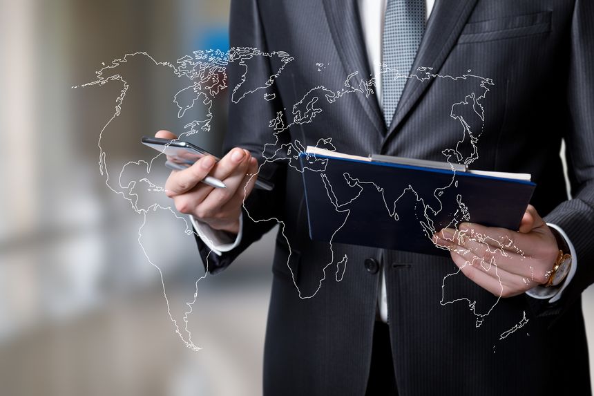 Global Business. International business digital transformation and global business connections.