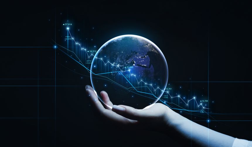 Global financial trading business stock market chart. Finance graph trade and profit investment.Growth of cryptocurrencies and global stocks.Development to success.