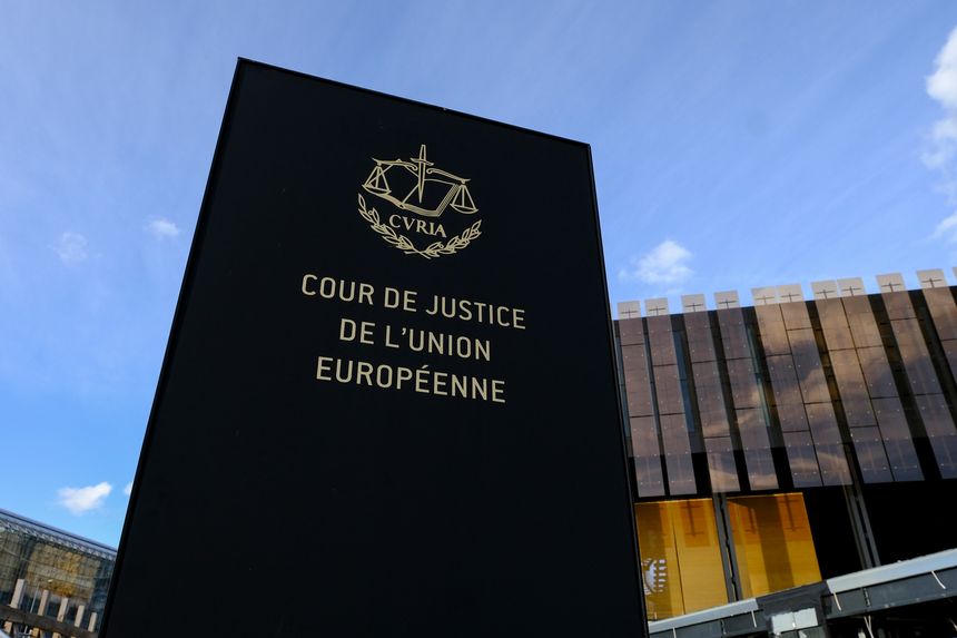 Exterior view of the European Court of Justice in Luxembourg on April 7, 2021.