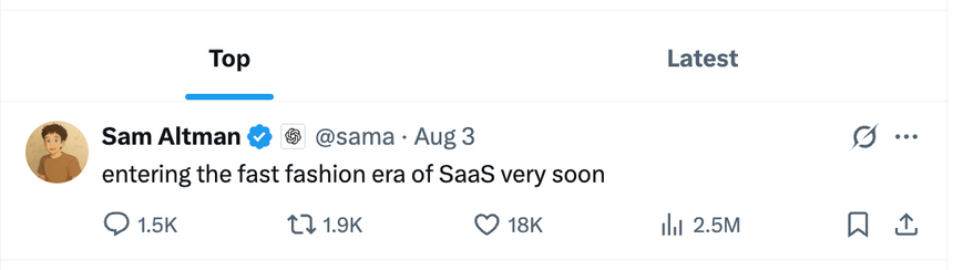 The slow death of SaaS? Sam Altman just pulled the trigger