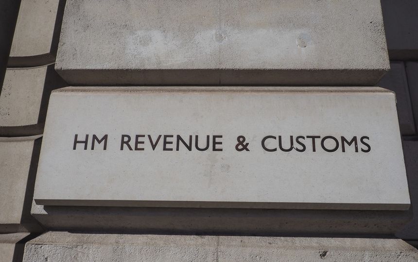 HMRC (Her Majesty Revenue and Customs) sign in London, UK