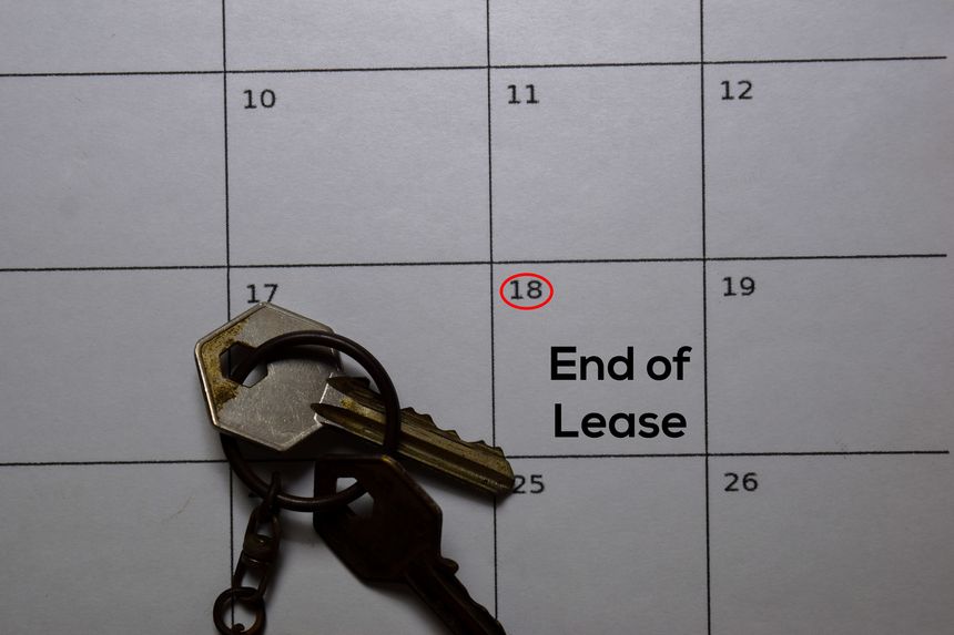 End of Lease write on calendar. Date 18. Reminder or Schedule Concepts