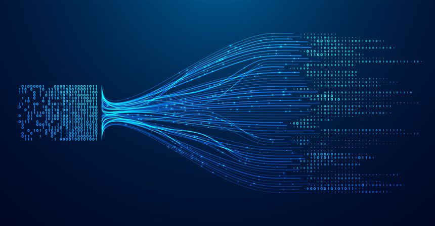 Abstract infographics visualization. Big data code representation. Futuristic network or business analytics. Graphic concept for your design.