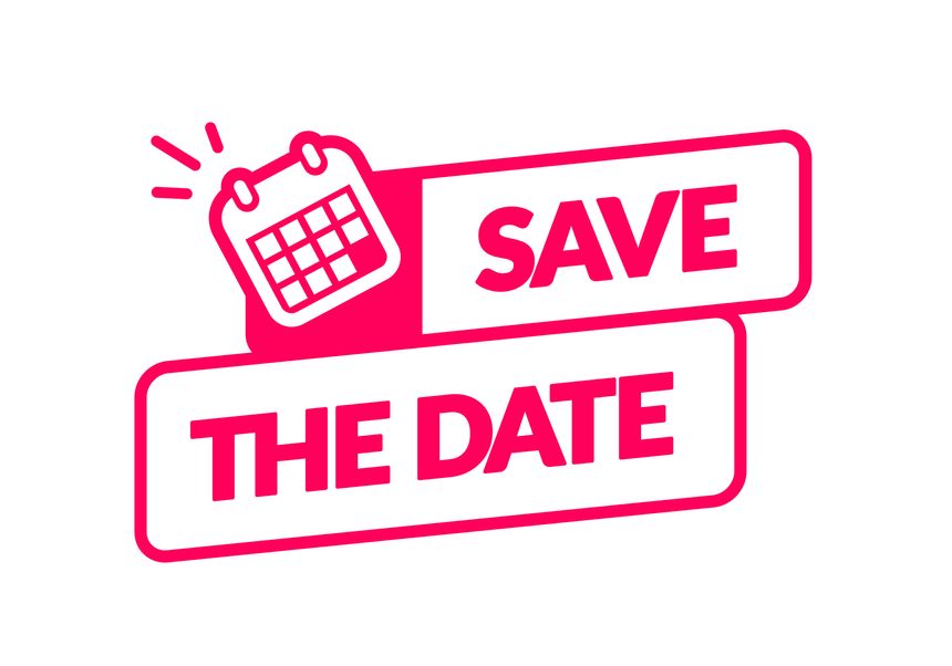 Framed Label With Calendar Icon And Text Save The Date