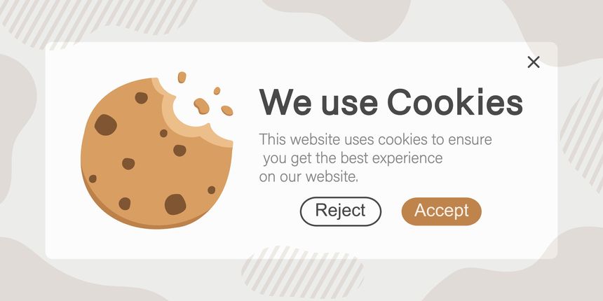 We Use Cookies - vector pop up window, for landing page of website.