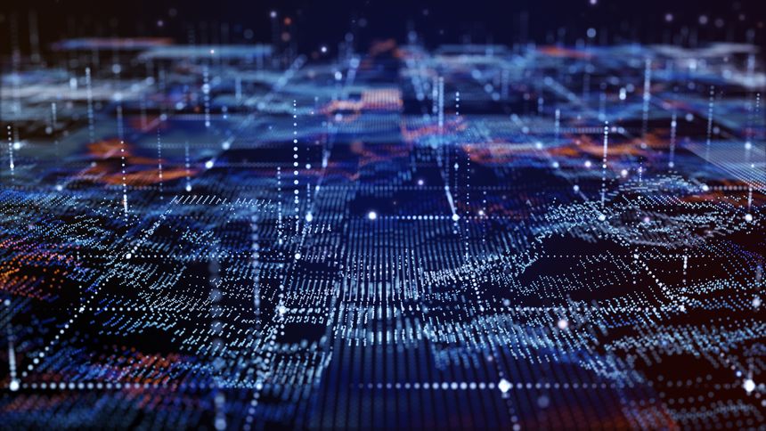 futuristic digital geology terrain, digital data telemetry and engineer topography with contour lines. 3D wireframe cartography concept.