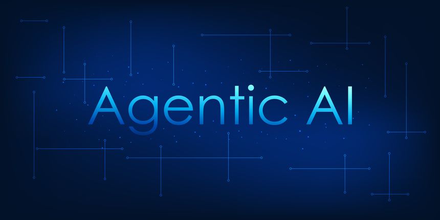 Agentic AI technology refers to artificial intelligence that has the ability to think and make decisions independently, and may appear as a futuristic interface or a semi-human form.