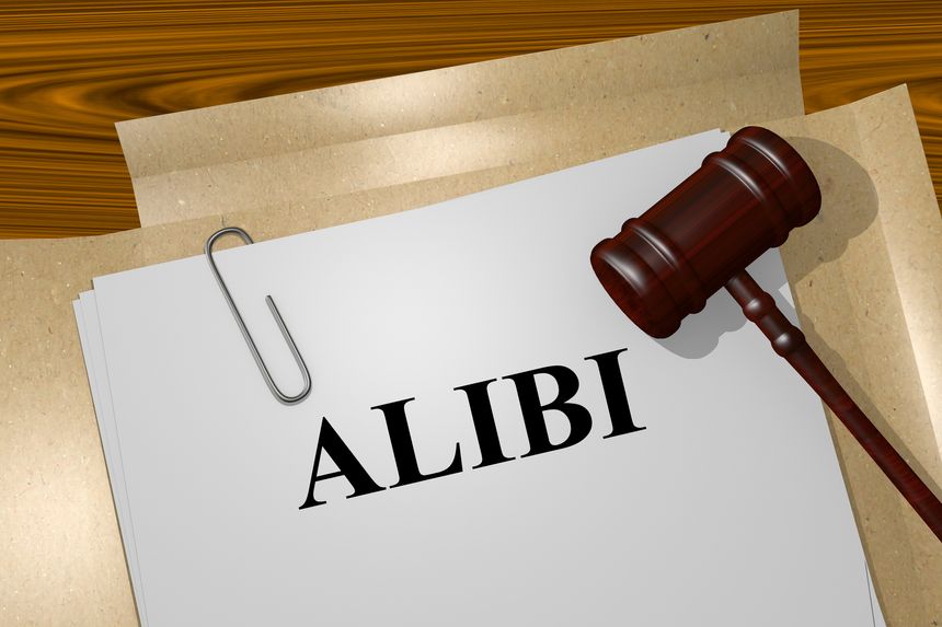 Render illustration of Alibi title on Legal Documents