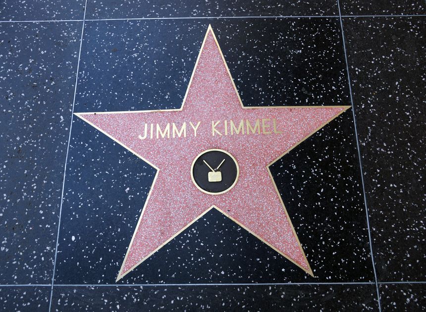 HOLLYWOOD - JANUARY 23: Jimmy Kimmel star on Hollywood Walk of Fame on January 23, 2014 in Hollywood, California. This star is located on Hollywood Blvd. and is one of 2400 celebrity stars.
