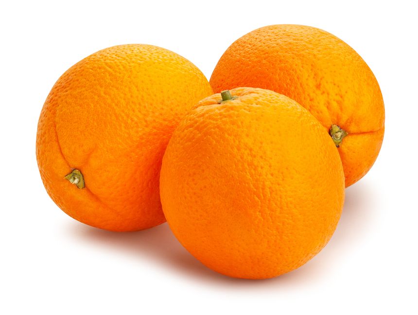 orange fruit path isolated on white