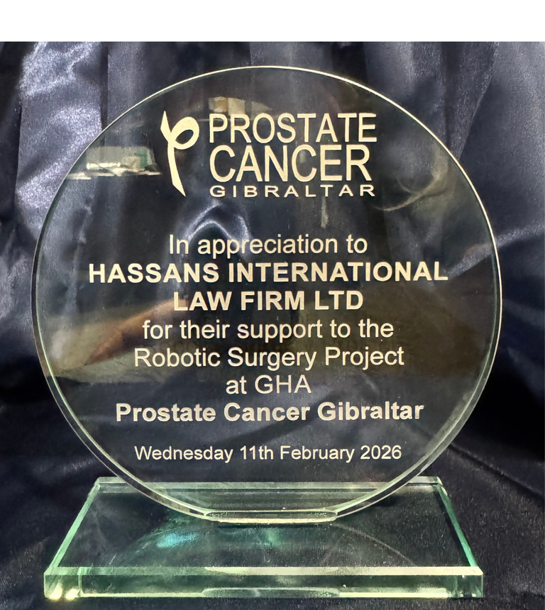 Hassans Charitable Trust donates £40k to Prostate Cancer Gibraltar to acquire robotic surgery system.