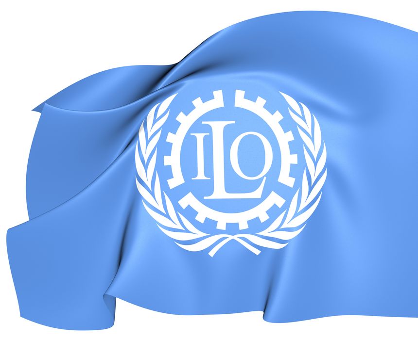 Flag of ILO. 3D.