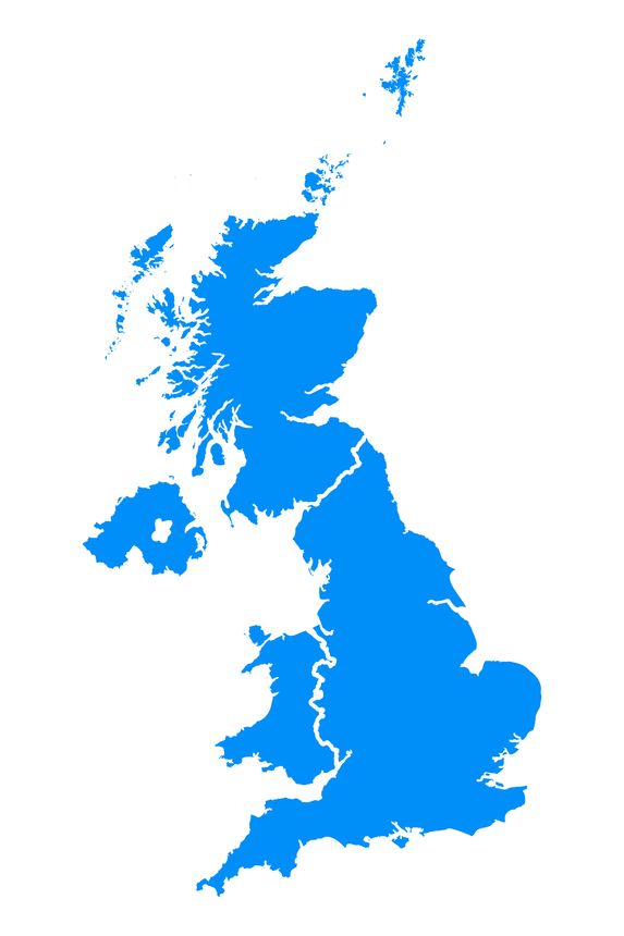 united kingdom map isolated