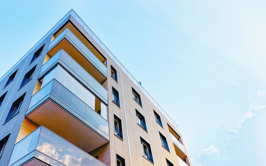EU New modern apartment building exterior concept. Residential house and home.