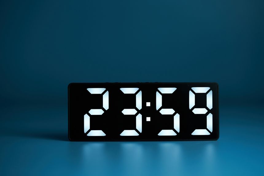 Midnight 23:59 The Last Minute of a Day