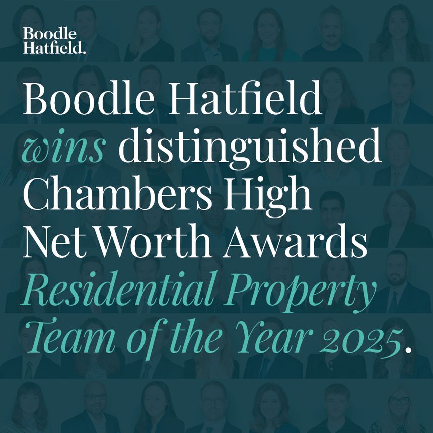 Boodle Hatfield wins distinguished Chambers High Net Worth Awards Residential Property Team of the Year 2025