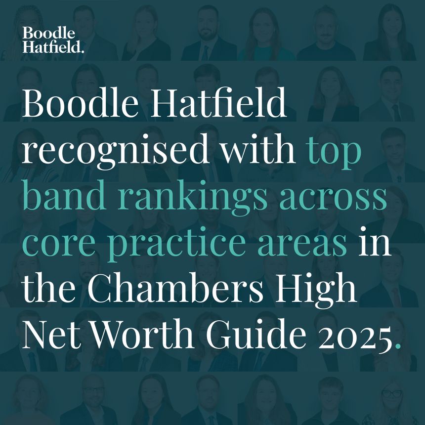 Boodle Hatfield recognised for excellence in Chambers High Net Worth Guide 2025